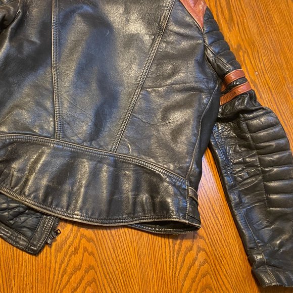 Vintage Moto Cuir Leather Jacket w/ Road Rash - Picture 6 of 14